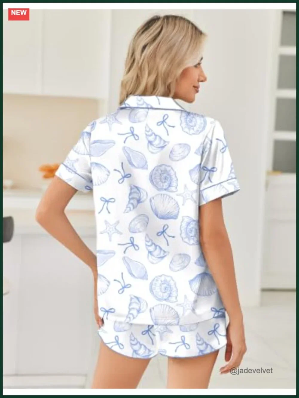 Silk Satin Pajama Set 2 Piece Button Down Short Sleeve Sleepwear Shorts